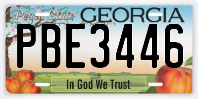 GA license plate PBE3446