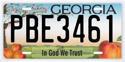 GA license plate PBE3461