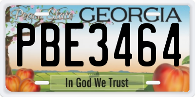 GA license plate PBE3464