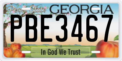 GA license plate PBE3467