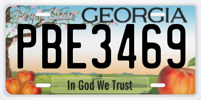 GA license plate PBE3469