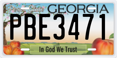 GA license plate PBE3471