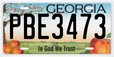 GA license plate PBE3473