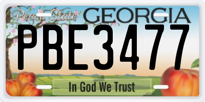 GA license plate PBE3477