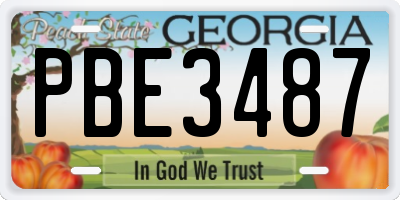 GA license plate PBE3487
