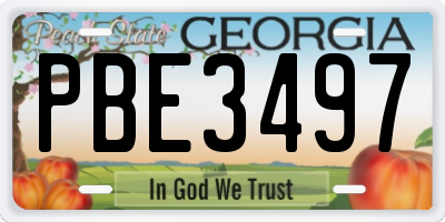 GA license plate PBE3497