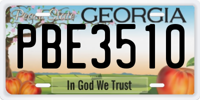 GA license plate PBE3510