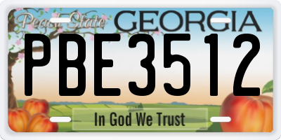 GA license plate PBE3512