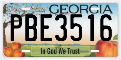 GA license plate PBE3516