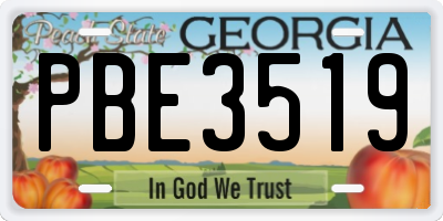 GA license plate PBE3519