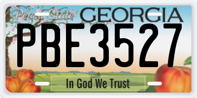 GA license plate PBE3527