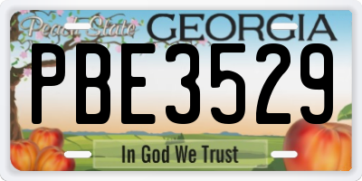 GA license plate PBE3529
