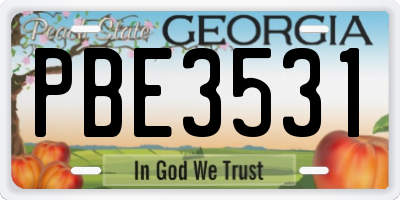 GA license plate PBE3531