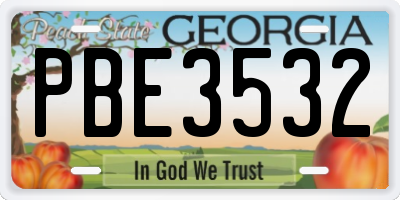GA license plate PBE3532
