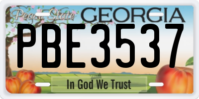 GA license plate PBE3537