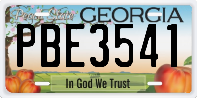 GA license plate PBE3541