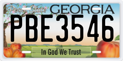 GA license plate PBE3546