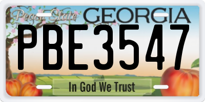 GA license plate PBE3547
