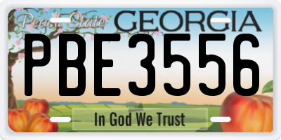 GA license plate PBE3556