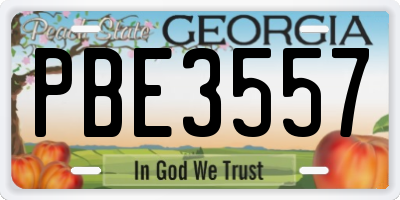 GA license plate PBE3557