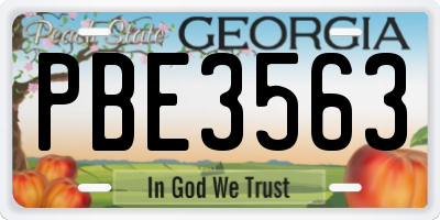 GA license plate PBE3563