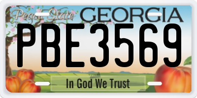 GA license plate PBE3569