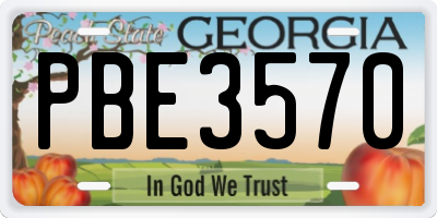 GA license plate PBE3570