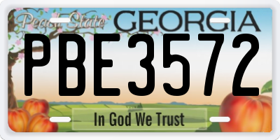 GA license plate PBE3572