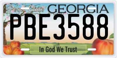GA license plate PBE3588