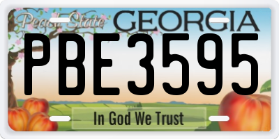 GA license plate PBE3595