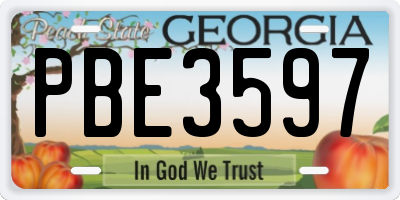 GA license plate PBE3597