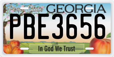 GA license plate PBE3656