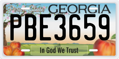 GA license plate PBE3659