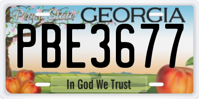 GA license plate PBE3677