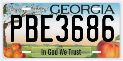 GA license plate PBE3686