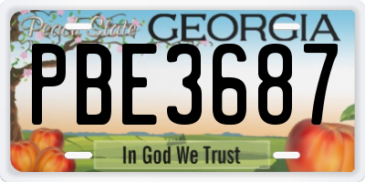 GA license plate PBE3687