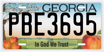 GA license plate PBE3695