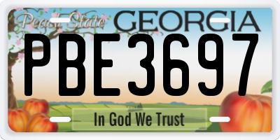 GA license plate PBE3697