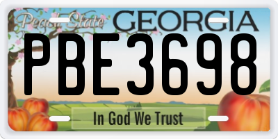 GA license plate PBE3698