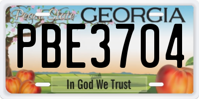 GA license plate PBE3704