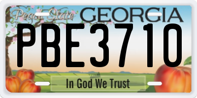GA license plate PBE3710