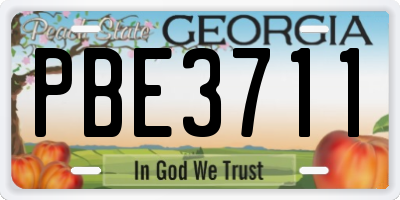 GA license plate PBE3711