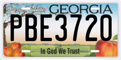 GA license plate PBE3720