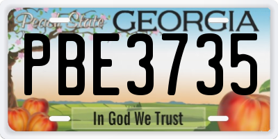GA license plate PBE3735