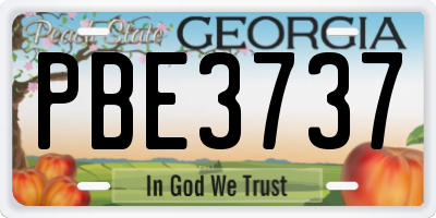 GA license plate PBE3737