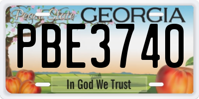 GA license plate PBE3740