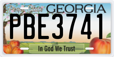GA license plate PBE3741