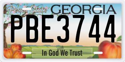 GA license plate PBE3744