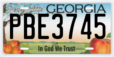 GA license plate PBE3745