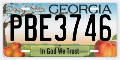 GA license plate PBE3746